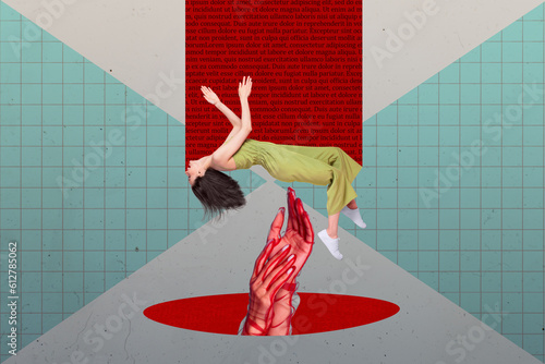 Картината върху платно Poster picture image 3d collage of female arms control influence manipulate hypn