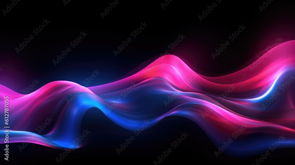 Shining Pink and Blue Waves on Dark Shining Pink and Blue Waves on Dark