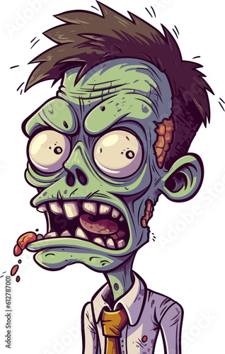 Cartoon Zombie, Horror, Food, Generative AI