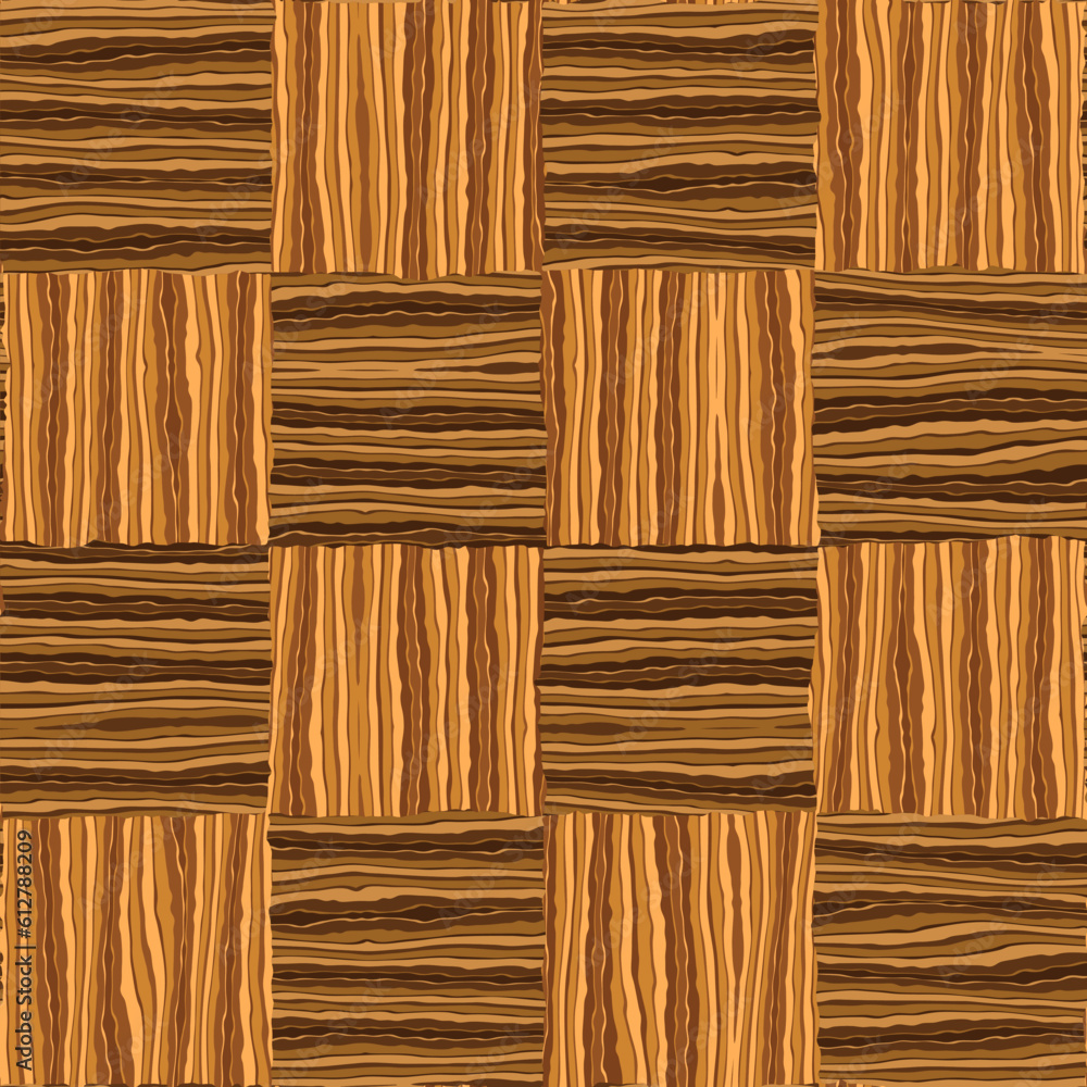 Tonal Brown Wood Grain Textured Checked Pattern