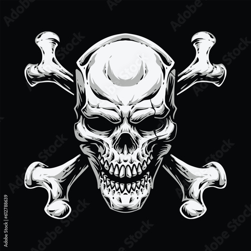 skull with crossbone vector illustration