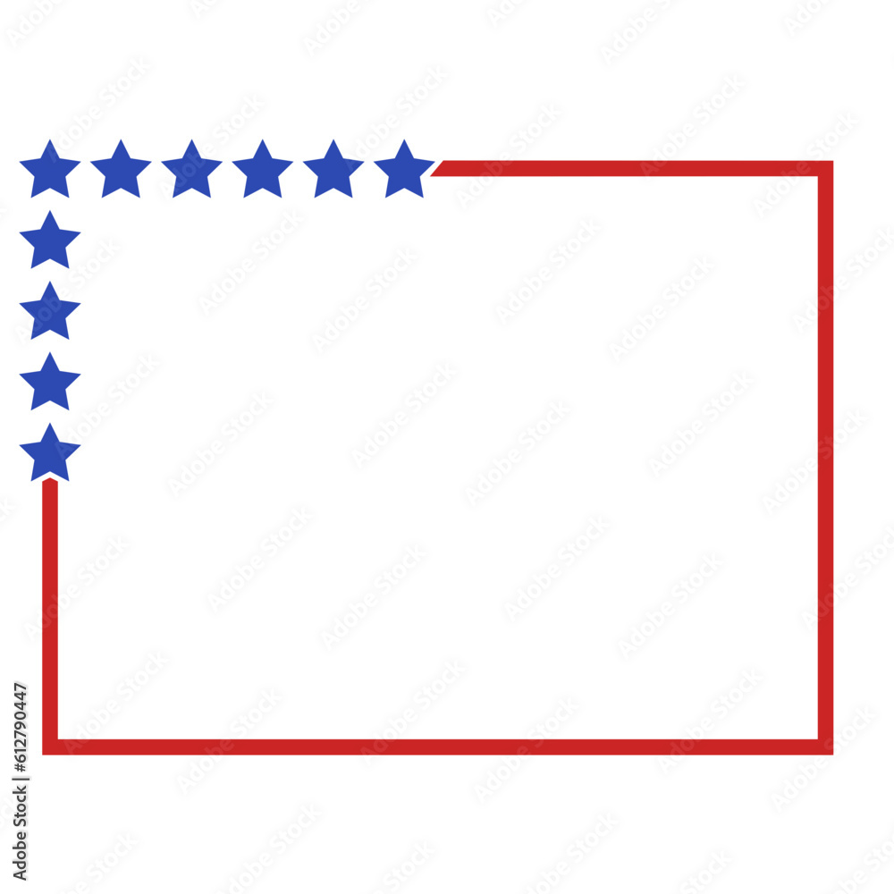 Patriotic border witt star, Square frame with star, 4th of july svg Patriotic border witt star, Square frame with star, 4th of july svg
