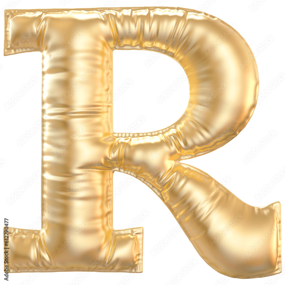 Balloon Alphabet R Gold