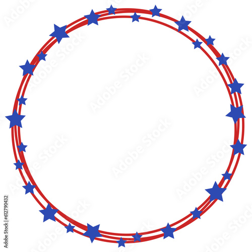 4th of july round wreath svg, Patriotic circle border
