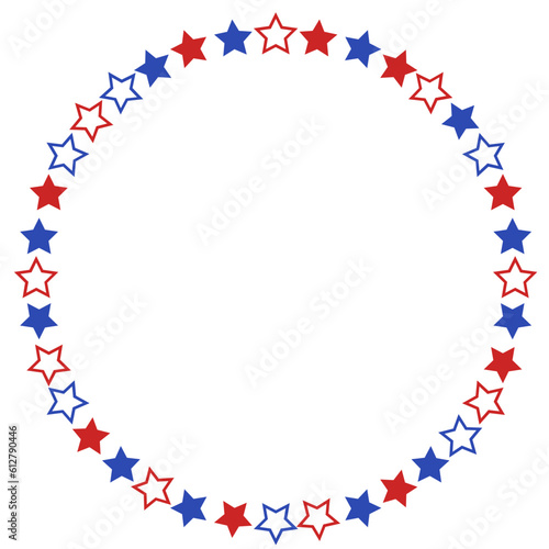 Round patriotic wreath with star svg, 4th of july border