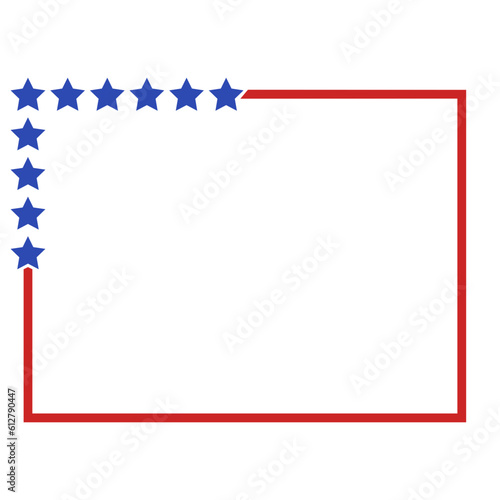 Patriotic border witt star,  Square frame with star, 4th of july svg