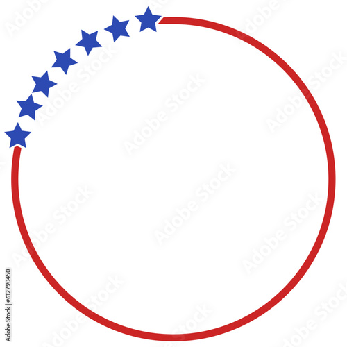 Patriotic round border with star svg, 4th of july wreath