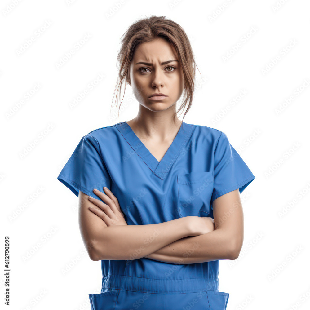 Frustrated, angry medical personnel, generative ai Frustrated, angry medical personnel, generative ai