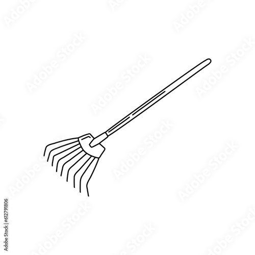 Rake Hand drawn vector illustration in doodle style, isolated on a white background.