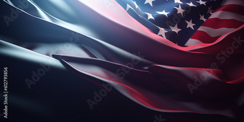 Concept with USA flag on dark background generated by ai