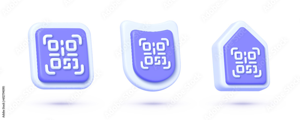Qr Code 3D Vector Icons collection on white backdrop. Modern qr code set, great design for any purposes. Smartphone vector icon. Isolated vector illustration Qr Code 3D Vector Icons collection on white backdrop. Modern qr code set, great design for any purposes. Smartphone vector icon. Isolated vector illustration