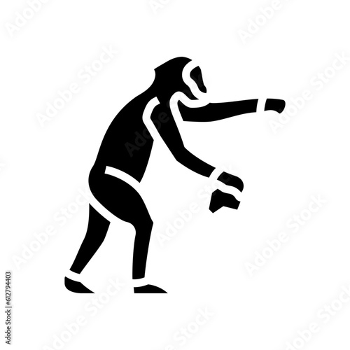 australopithecus human evolution glyph icon vector. australopithecus human evolution sign. isolated symbol illustration