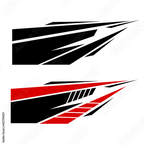 Race car wrapping design vector. Graphic abstract line racing background kit design for vehicle wrapping