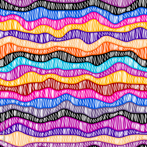Seamless striped pattern. Imitation of a woven rug. Vector illustration.