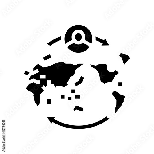 migration africa human evolution glyph icon vector. migration africa human evolution sign. isolated symbol illustration