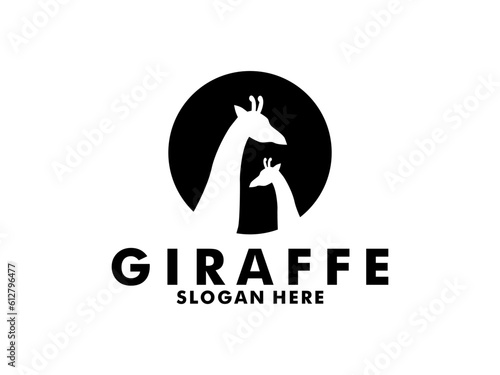 Giraffe logo vector, Giraffe silhouette logo design template
