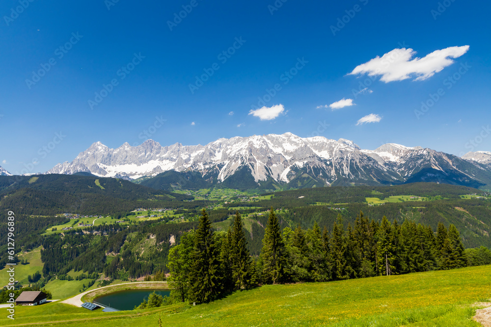 Dachstein and landscape near Schladming, Austria
