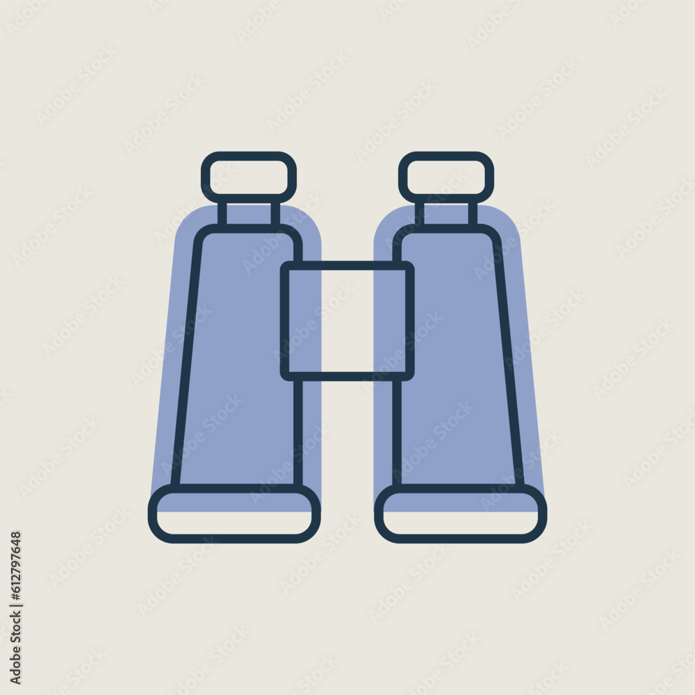 Binocular vector icon. Camping and Hiking sign Binocular vector icon. Camping and Hiking sign