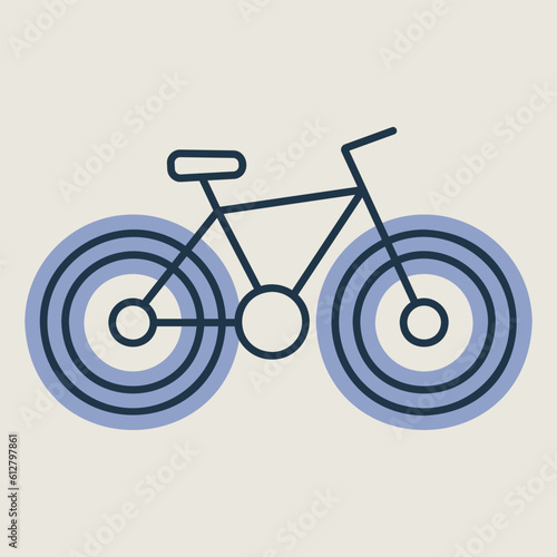 Bicycle vector isolated icon. Camping sign
