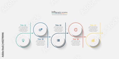 Vector infographics design template marketing information with 5 options