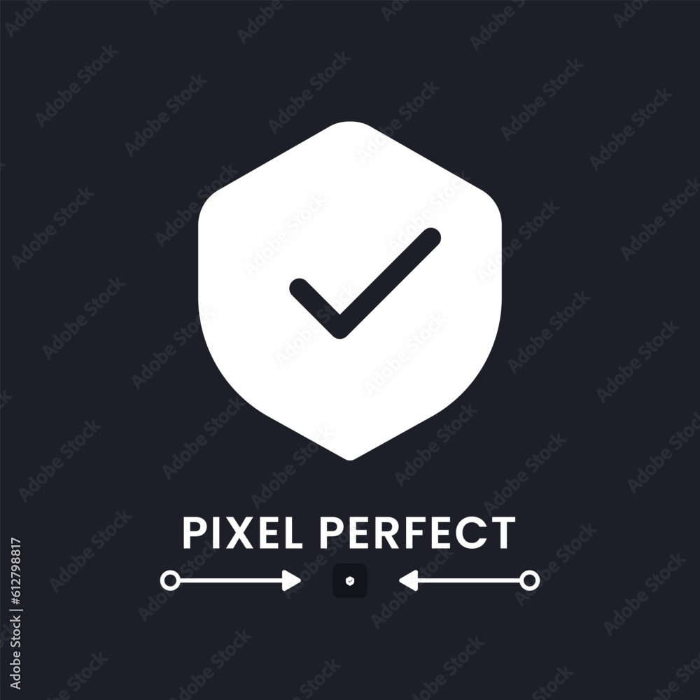 Antivirus white solid desktop icon. Computer security check. Successful malware removal. Pixel perfect 128x128, outline 4px. Silhouette symbol for dark mode. Glyph pictogram. Vector isolated image Antivirus white solid desktop icon. Computer security check. Successful malware removal. Pixel perfect 128x128, outline 4px. Silhouette symbol for dark mode. Glyph pictogram. Vector isolated image