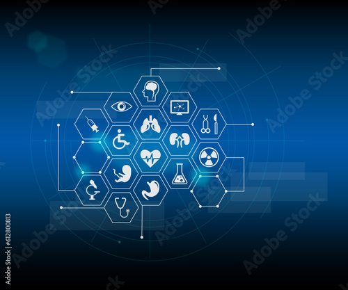 Medical icon set doctor classification symbols abstract background medicine concept