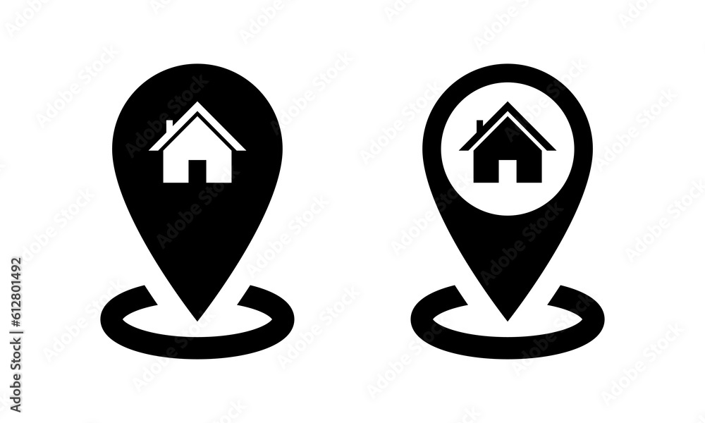 House pin location icon vector, Home position symbol concept House pin location icon vector, Home position symbol concept