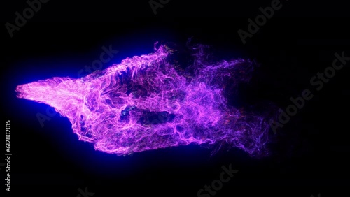 Stream of magical energy. Seamless Loop with Alpha matte, 30 FPS.
