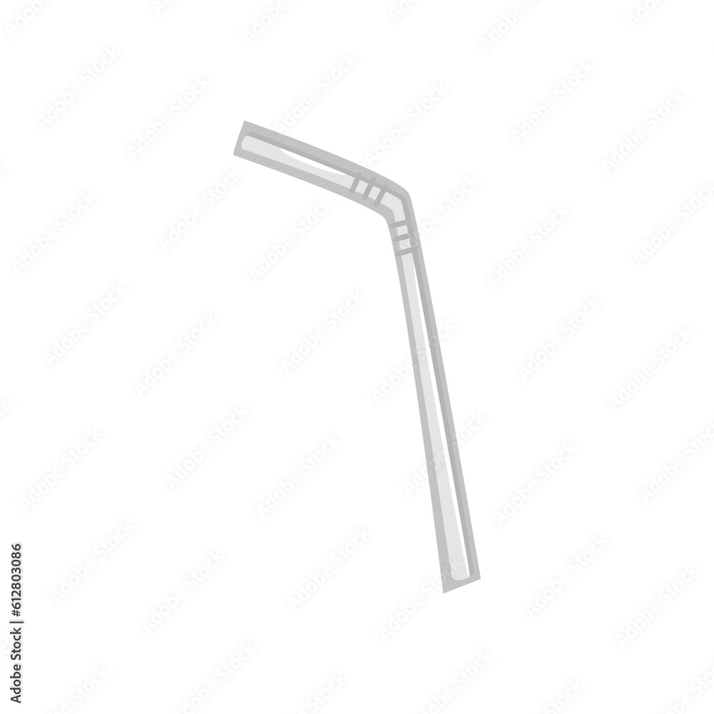 Plastic or reusable metal drinking straw icon flat vector illustration isolated. Plastic or reusable metal drinking straw icon flat vector illustration isolated.