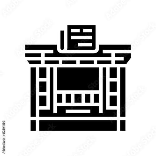 newsstand news media glyph icon vector. newsstand news media sign. isolated symbol illustration