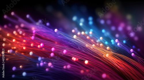 Abstract colorful fiber optic cables