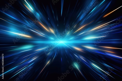  abstract blue color background with motion blur Generative AI