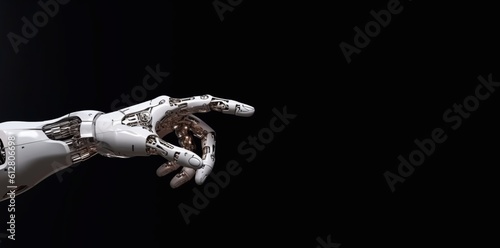 AI, Machine learning, Hands of robot and human touching on big data network connection, Data exchange, deep learning, Science and artificial intelligence technology, Generative AI