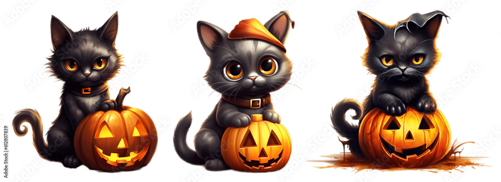 Cute little cat in Halloween theme Cute little cat in Halloween theme
