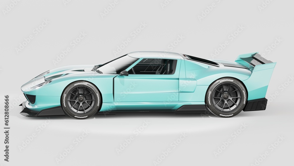 Fototapeta premium 3D rendering of a brand-less generic cars in studio environment