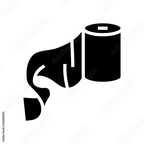 paper towel unrolling glyph icon vector. paper towel unrolling sign. isolated symbol illustration