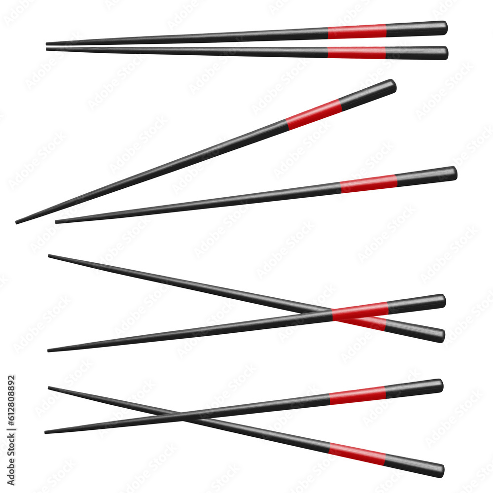 Set of black chopsticks cut out Set of black chopsticks cut out