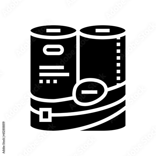 white roll paper towel glyph icon vector. white roll paper towel sign. isolated symbol illustration