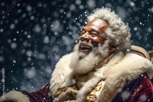 ethnic Santa is coming to town - Illustration created with generative ai