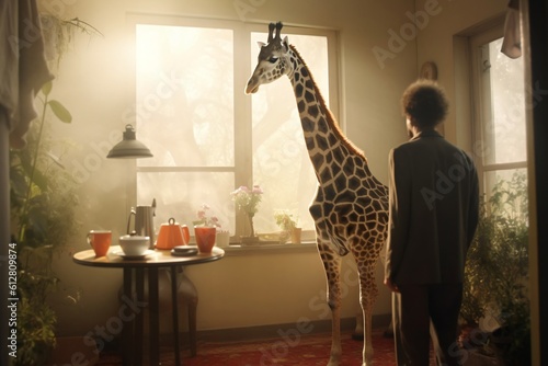 giraffe in the kitchen