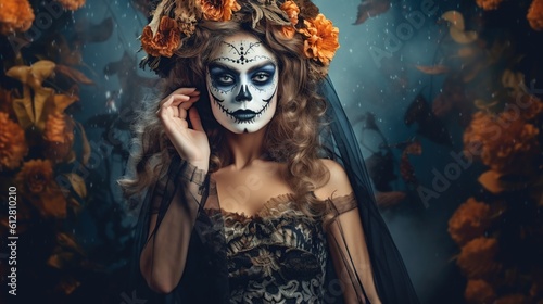 Illustration of a Halloween fashion, AI Generated