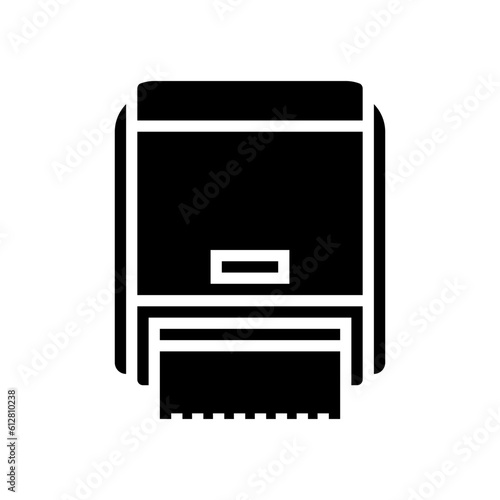 paper towel dispenser glyph icon vector. paper towel dispenser sign. isolated symbol illustration