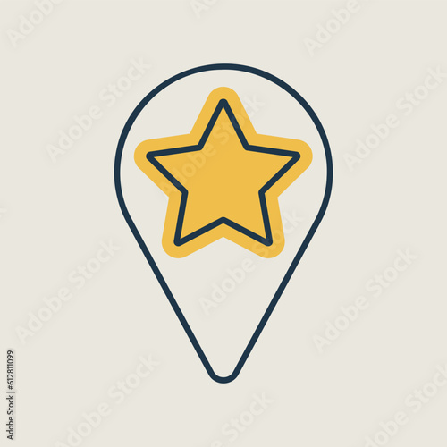 Star favorite pin map icon. Map pointer, markers
