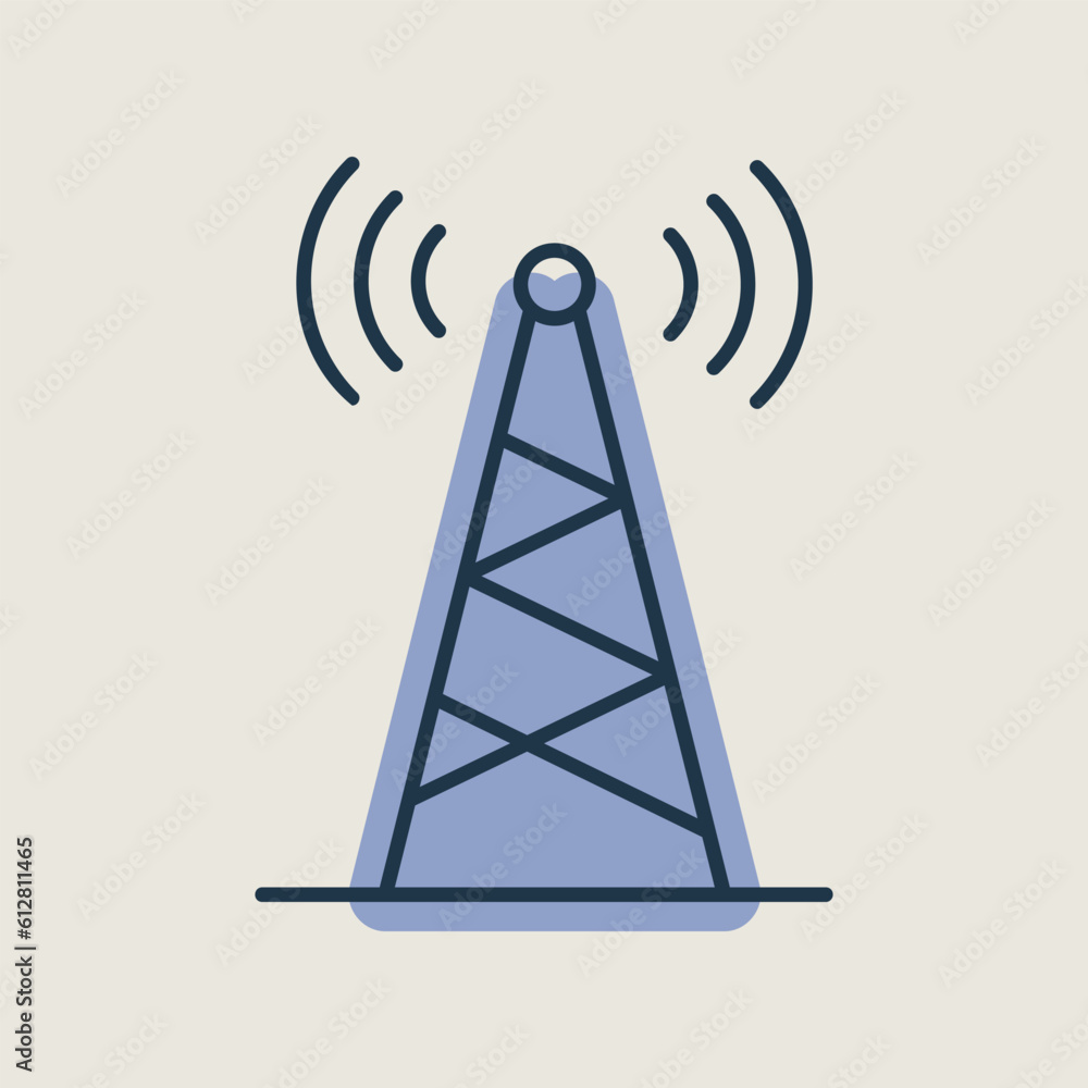 Communication antenna vector icon. Navigation sign Communication antenna vector icon. Navigation sign