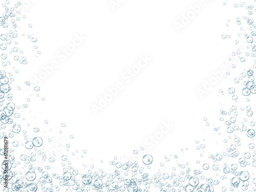 Underwater Sparkling Air Bubbles Frame Border