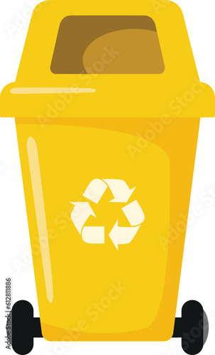 Color recycle bin with recycle symbol. bin victor  Colorful recycle bin isolated on white background. Garbage different types icons. Waste separation