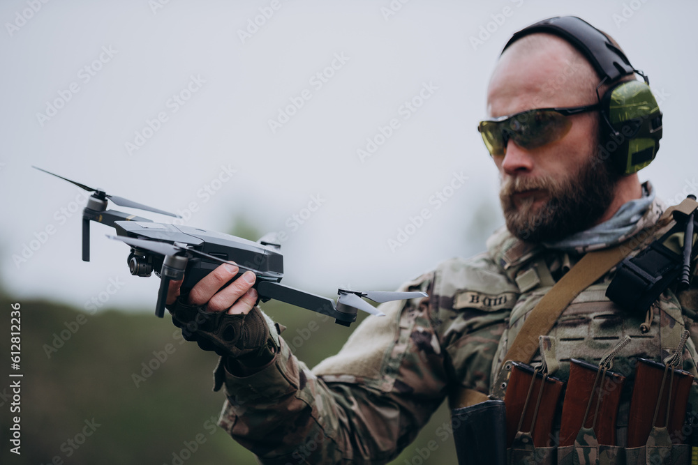 Fototapeta premium The concept of using a civilian drone by Ukrainian Air Intelligence