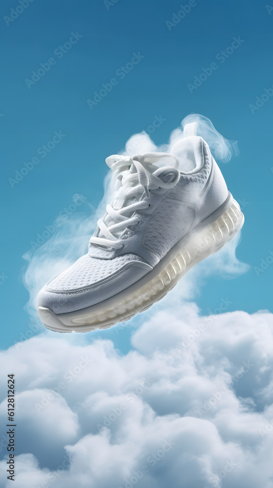 white sneakers, generative AI white sneakers, generative AI
