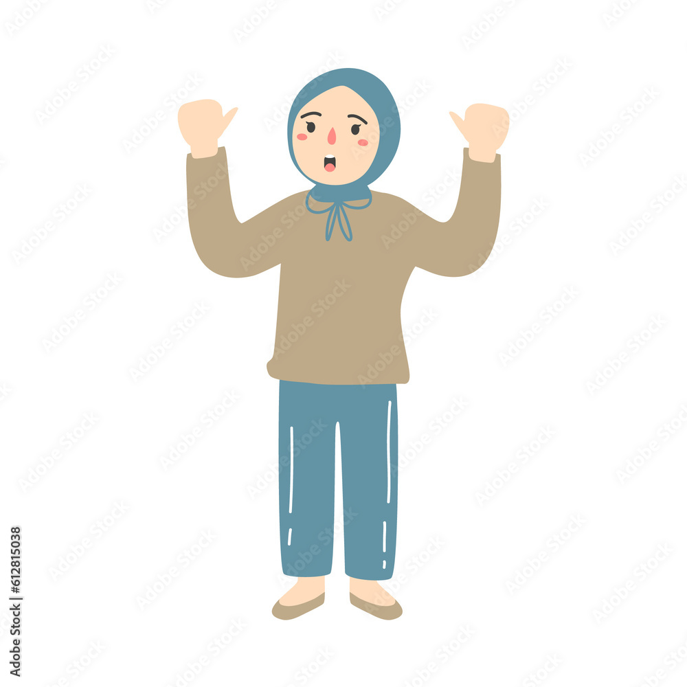 young people hijab gesture emotions
