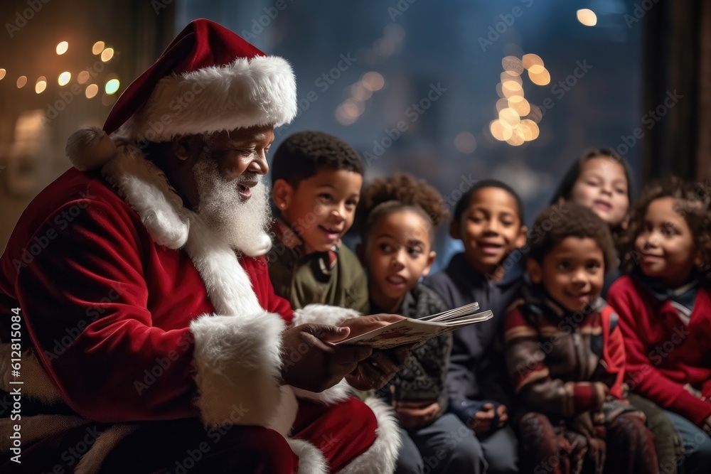 Ethnic Santa Claus - Christmas Symbol - Created with generative ai Ethnic Santa Claus - Christmas Symbol - Created with generative ai